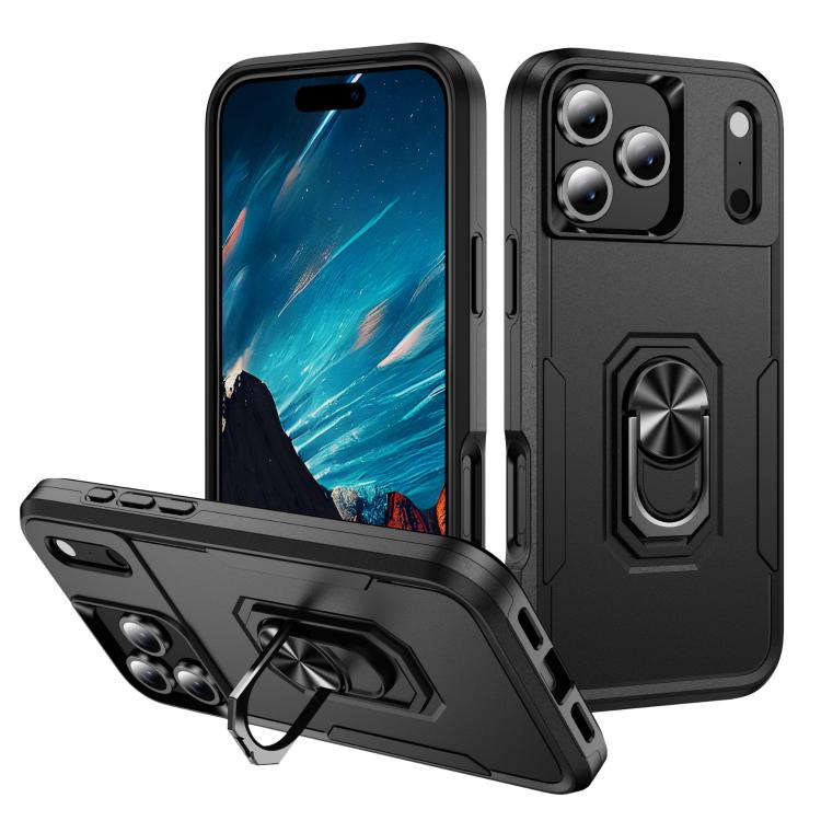 Pioneer Armor Heavy Duty PC + TPU Phone Case with Holder, For iPhone 17 Pro, For iPhone 17