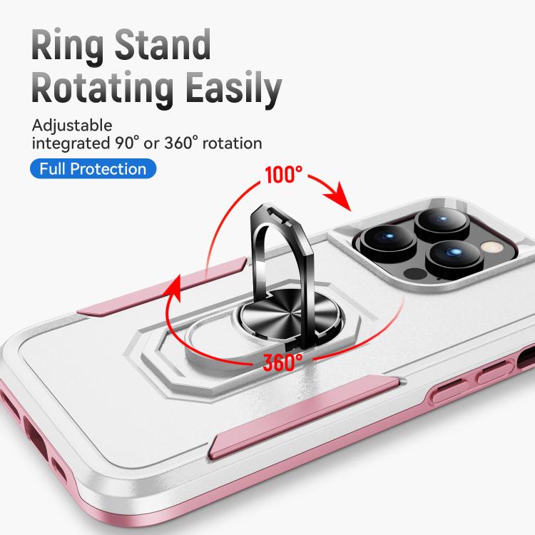 Pioneer Armor Heavy Duty PC + TPU Phone Case with Holder, For iPhone 15 Pro, For iPhone 15 Plus