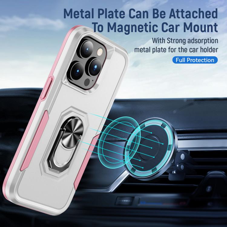 Pioneer Armor Heavy Duty PC + TPU Phone Case with Holder, For iPhone 15 Pro, For iPhone 15 Plus