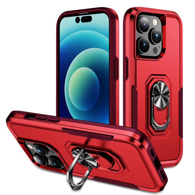 Pioneer Armor Heavy Duty PC + TPU Phone Case with Holder, For iPhone 15 Pro, For iPhone 15 Plus