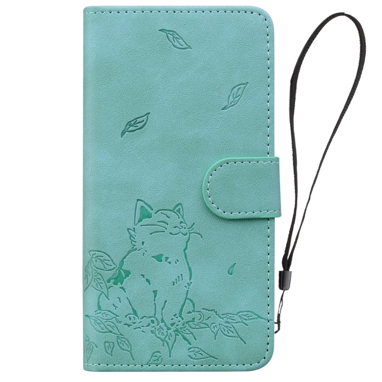 Cute Cat Embossed Leather Phone Case