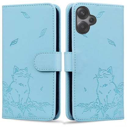 Cute Cat Embossed Leather Phone Case