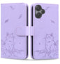 Cute Cat Embossed Leather Phone Case