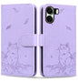 Cute Cat Embossed Leather Phone Case