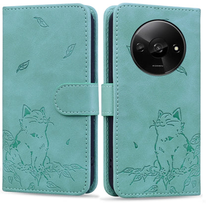 Cute Cat Embossed Leather Phone Case