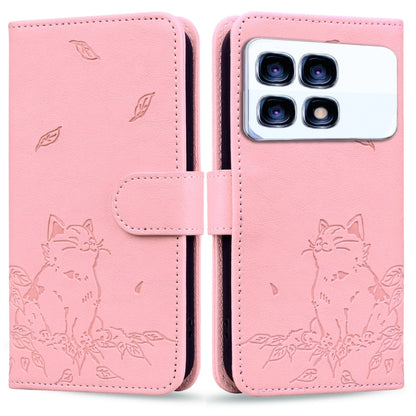 Cute Cat Embossed Leather Phone Case