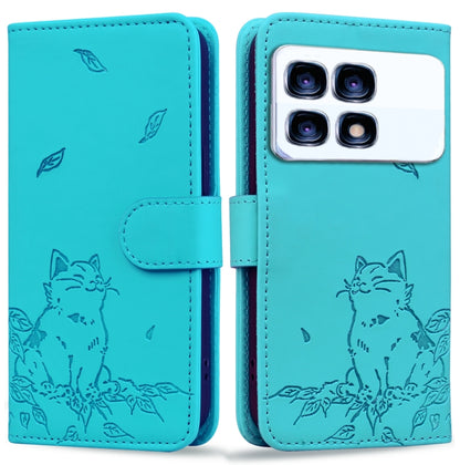 Cute Cat Embossed Leather Phone Case