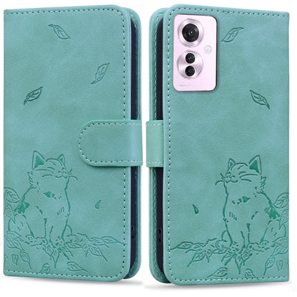 Cute Cat Embossed Leather Phone Case