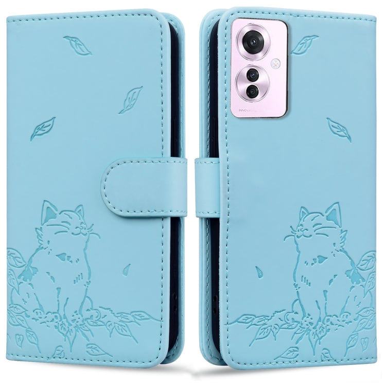 Cute Cat Embossed Leather Phone Case