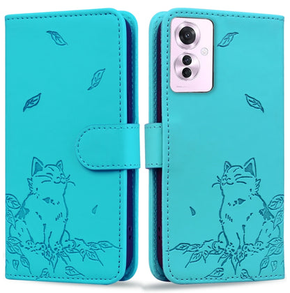 Cute Cat Embossed Leather Phone Case