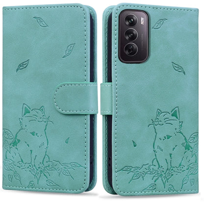 Cute Cat Embossed Leather Phone Case