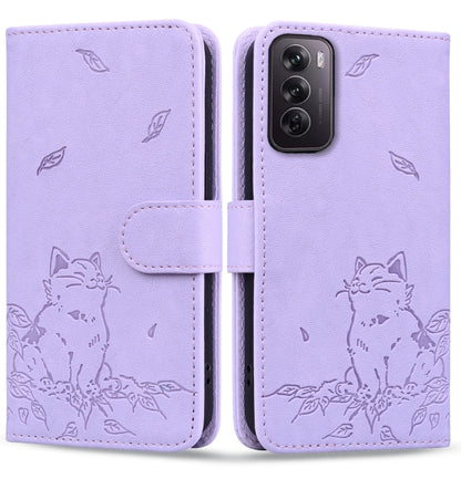 Cute Cat Embossed Leather Phone Case