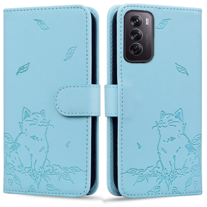 Cute Cat Embossed Leather Phone Case