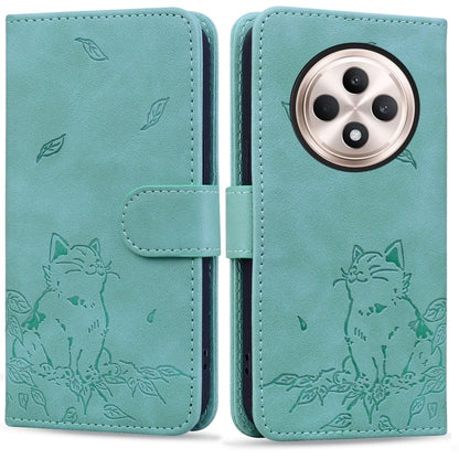 Cute Cat Embossed Leather Phone Case