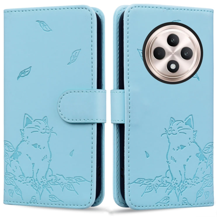 Cute Cat Embossed Leather Phone Case