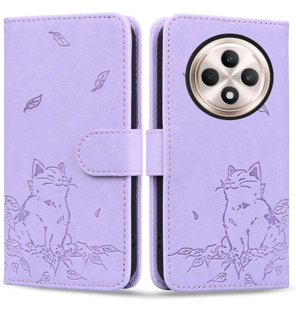 Cute Cat Embossed Leather Phone Case