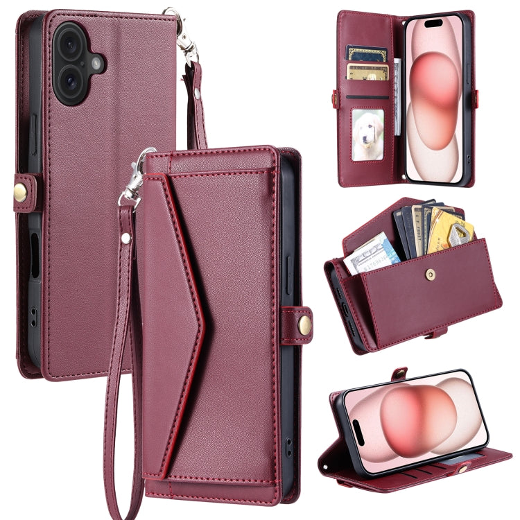 Wallet Multi-card Slot Leather Phone Case with Lanyard