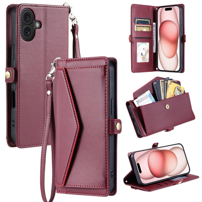 Wallet Multi-card Slot Leather Phone Case with Lanyard