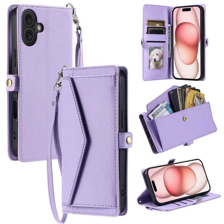 Wallet Multi-card Slot Leather Phone Case with Lanyard