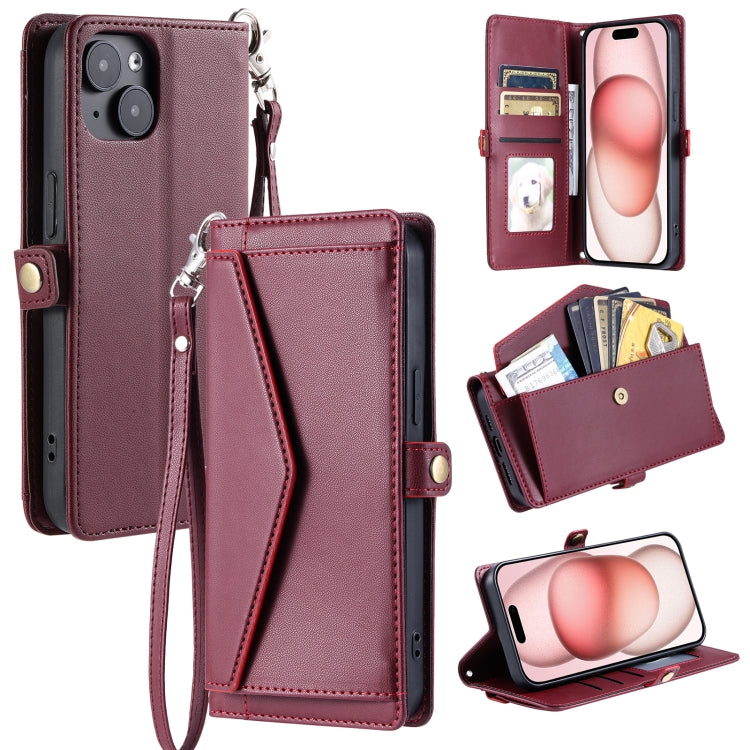 Wallet Multi-card Slot Leather Phone Case with Lanyard