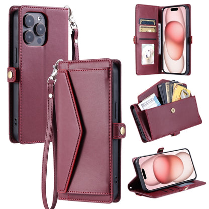 Wallet Multi-card Slot Leather Phone Case with Lanyard
