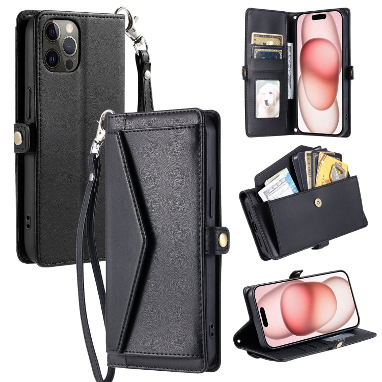 Wallet Multi-card Slot Leather Phone Case with Lanyard