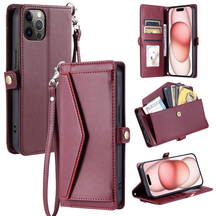 Wallet Multi-card Slot Leather Phone Case with Lanyard