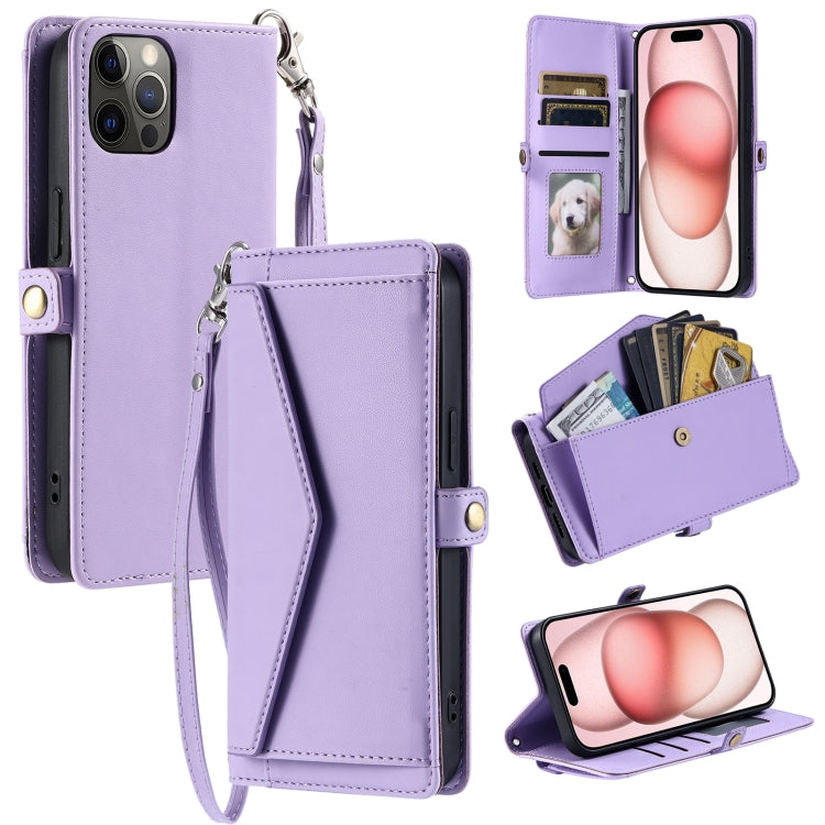 Wallet Multi-card Slot Leather Phone Case with Lanyard