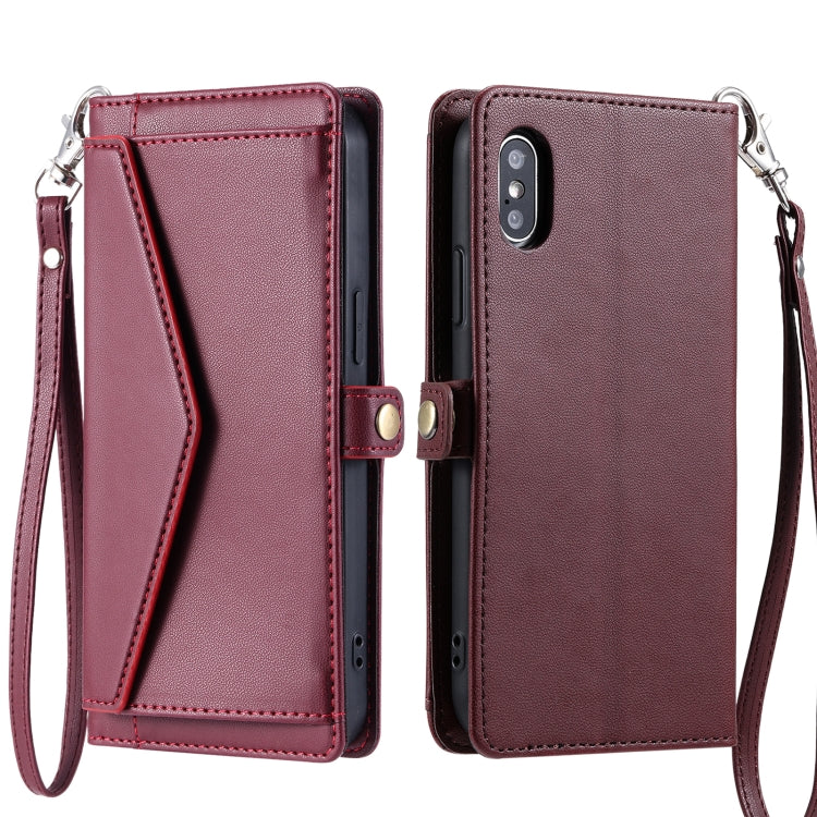 Wallet Multi-card Slot Leather Phone Case with Lanyard