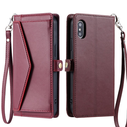 Wallet Multi-card Slot Leather Phone Case with Lanyard