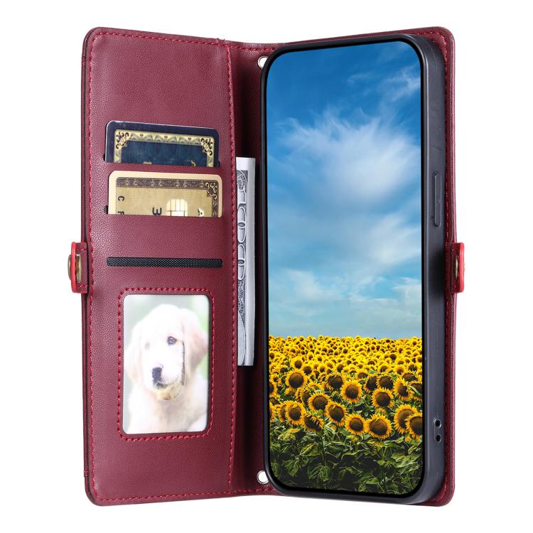 Wallet Multi-card Slot Leather Phone Case with Lanyard