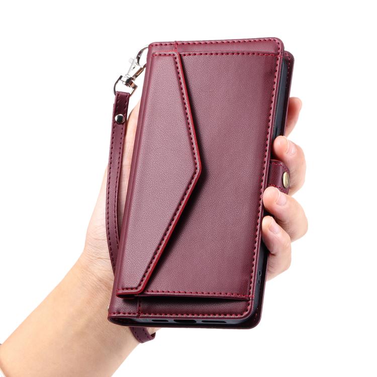Wallet Multi-card Slot Leather Phone Case with Lanyard