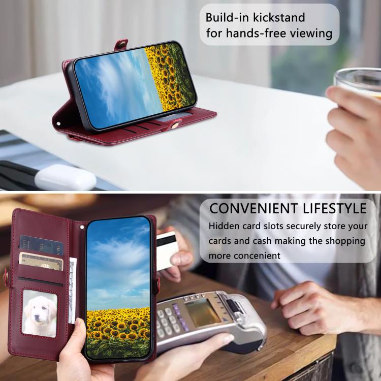 Wallet Multi-card Slot Leather Phone Case with Lanyard