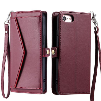 Wallet Multi-card Slot Leather Phone Case with Lanyard