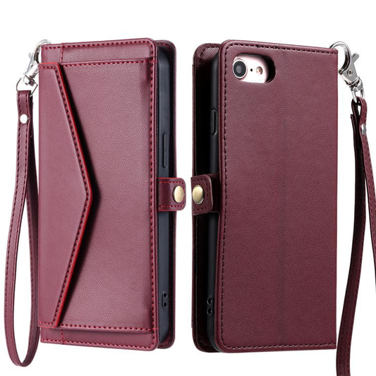 Wallet Multi-card Slot Leather Phone Case with Lanyard