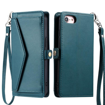Wallet Multi-card Slot Leather Phone Case with Lanyard
