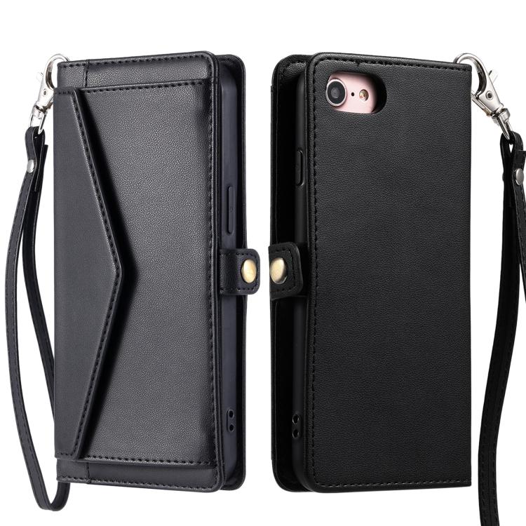 Wallet Multi-card Slot Leather Phone Case with Lanyard