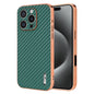 AZNS Electroplated Edge Carbon Fiber Texture Phone Case, For iPhone 17e / 16e, For iPhone 17 Pro Max, For iPhone 17 Pro, For iPhone 17, For iPhone Air, For iPhone 16 Pro Max