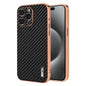 AZNS Electroplated Edge Carbon Fiber Texture Phone Case, For iPhone 16 Pro, For iPhone 16 Plus, For iPhone 16, For iPhone 15 Pro Max, For iPhone 15 Pro, For iPhone 15 Plus