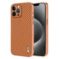 AZNS Electroplated Edge Carbon Fiber Texture Phone Case, For iPhone 12 Pro, For iPhone 11, For iPhone 11 Pro