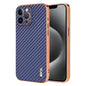 AZNS Electroplated Edge Carbon Fiber Texture Phone Case, For iPhone 12 Pro, For iPhone 11, For iPhone 11 Pro