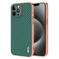 AZNS Electroplated Edge Carbon Fiber Texture Phone Case, For iPhone 12 Pro, For iPhone 11, For iPhone 11 Pro