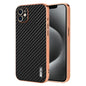 AZNS Electroplated Edge Carbon Fiber Texture Phone Case, For iPhone 12 Pro, For iPhone 11, For iPhone 11 Pro