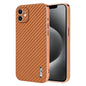 AZNS Electroplated Edge Carbon Fiber Texture Phone Case, For iPhone 12 Pro, For iPhone 11, For iPhone 11 Pro