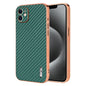 AZNS Electroplated Edge Carbon Fiber Texture Phone Case, For iPhone 12 Pro, For iPhone 11, For iPhone 11 Pro