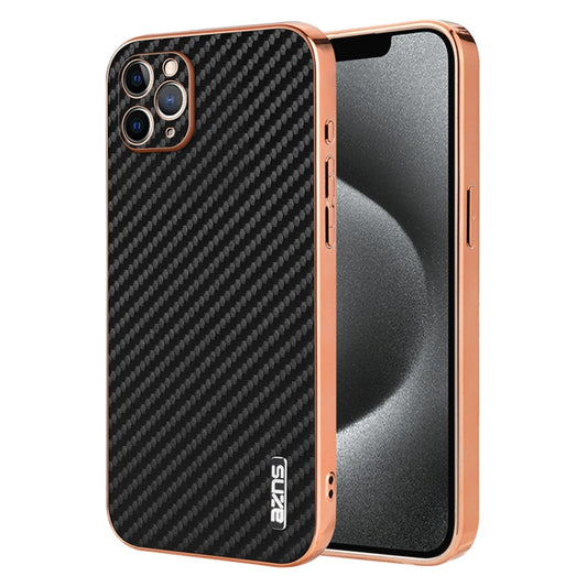 AZNS Electroplated Edge Carbon Fiber Texture Phone Case