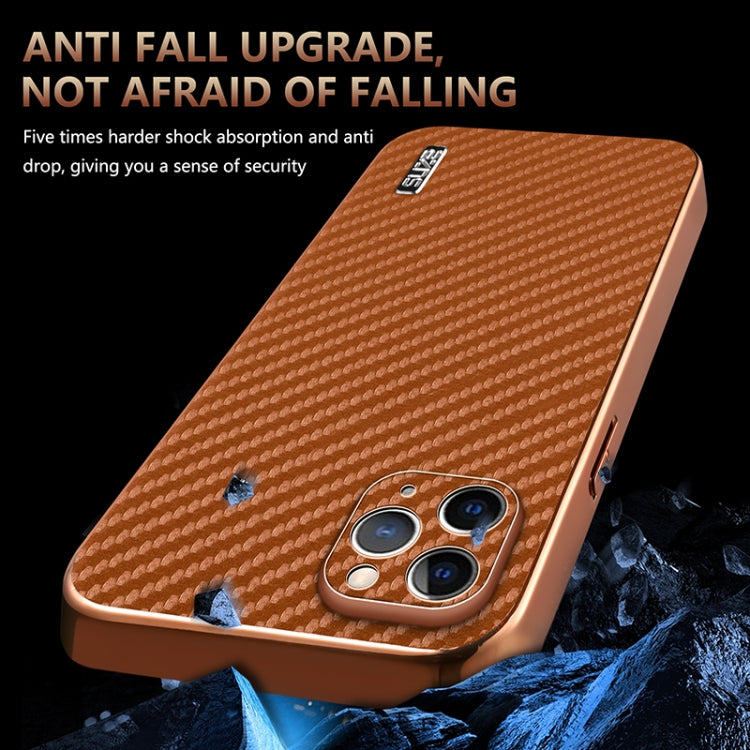 AZNS Electroplated Edge Carbon Fiber Texture Phone Case