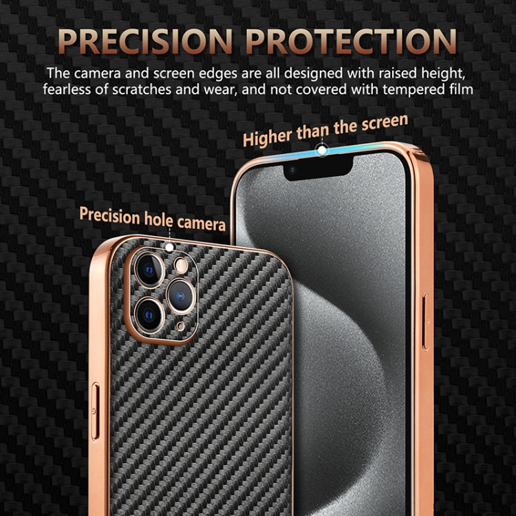 AZNS Electroplated Edge Carbon Fiber Texture Phone Case