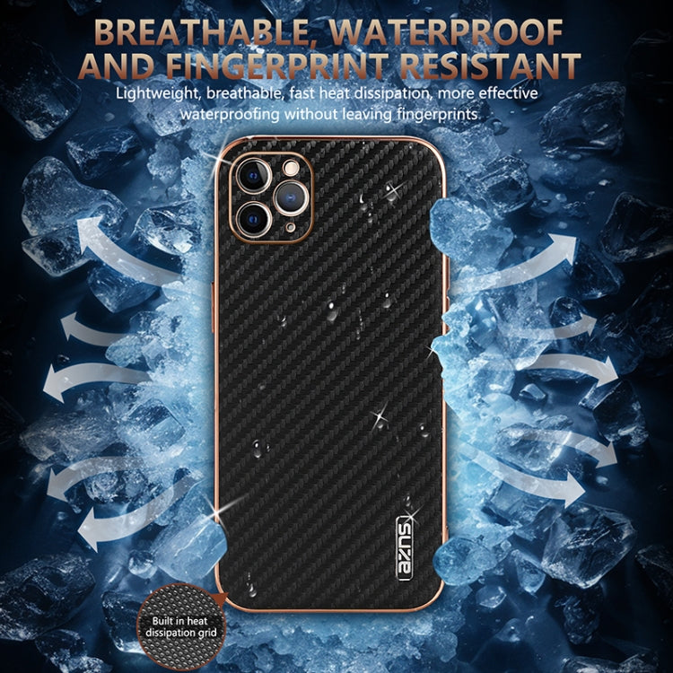 AZNS Electroplated Edge Carbon Fiber Texture Phone Case