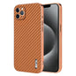 AZNS Electroplated Edge Carbon Fiber Texture Phone Case, For iPhone 12 Pro, For iPhone 11, For iPhone 11 Pro